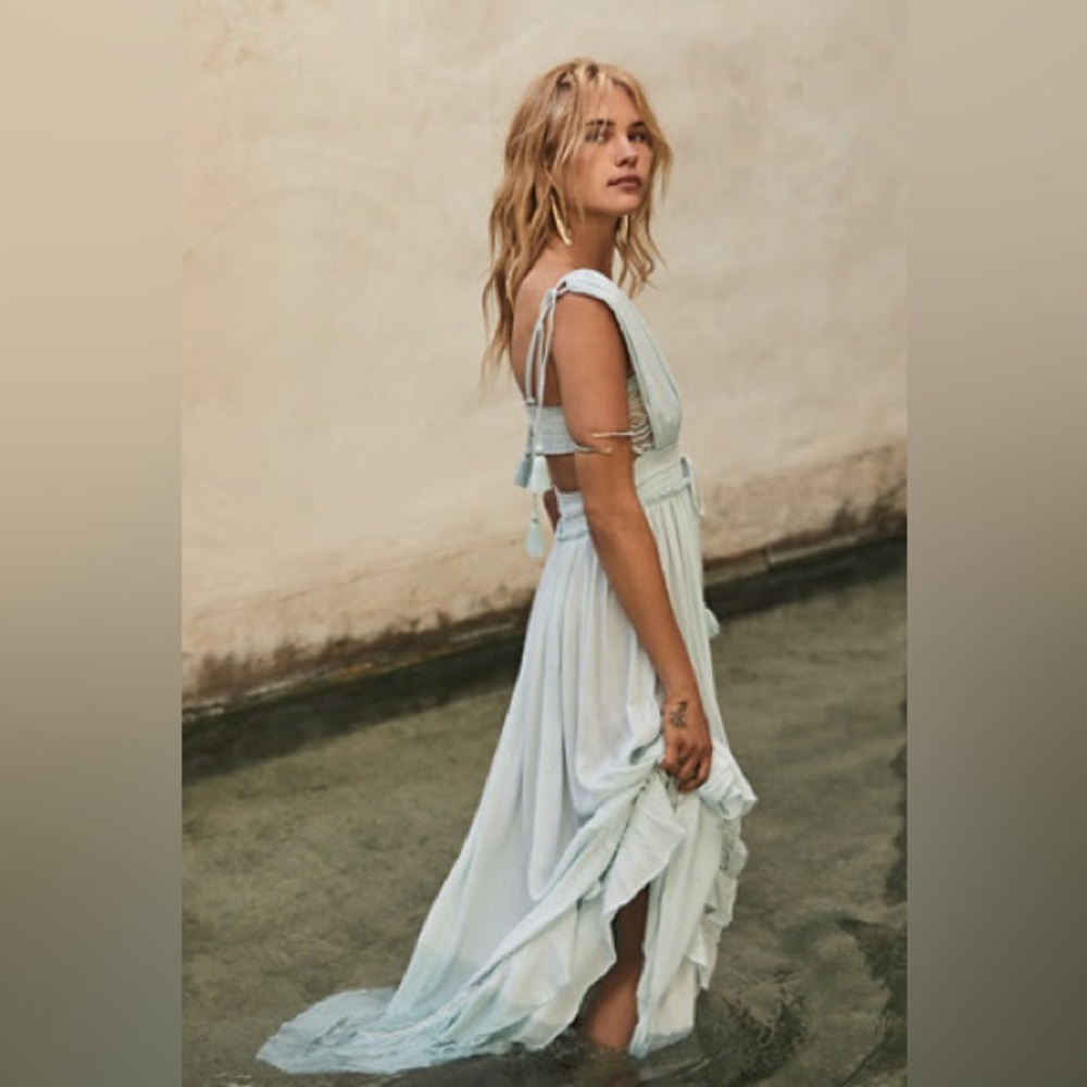 Free People Santa Maria Maxi Dress by Endless Summer - Sea Washed (Teal)